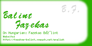 balint fazekas business card